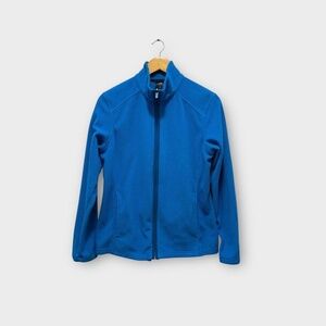Blue zip up lands end fleece jacket #outdoorwear size medium